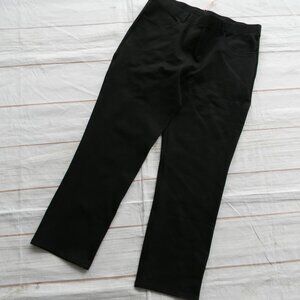NEW QUINCE BLACK ULTRA STRETCH PONTE STRAIGHT LEG 4 POCKET PANTS SZ L X-PETITE